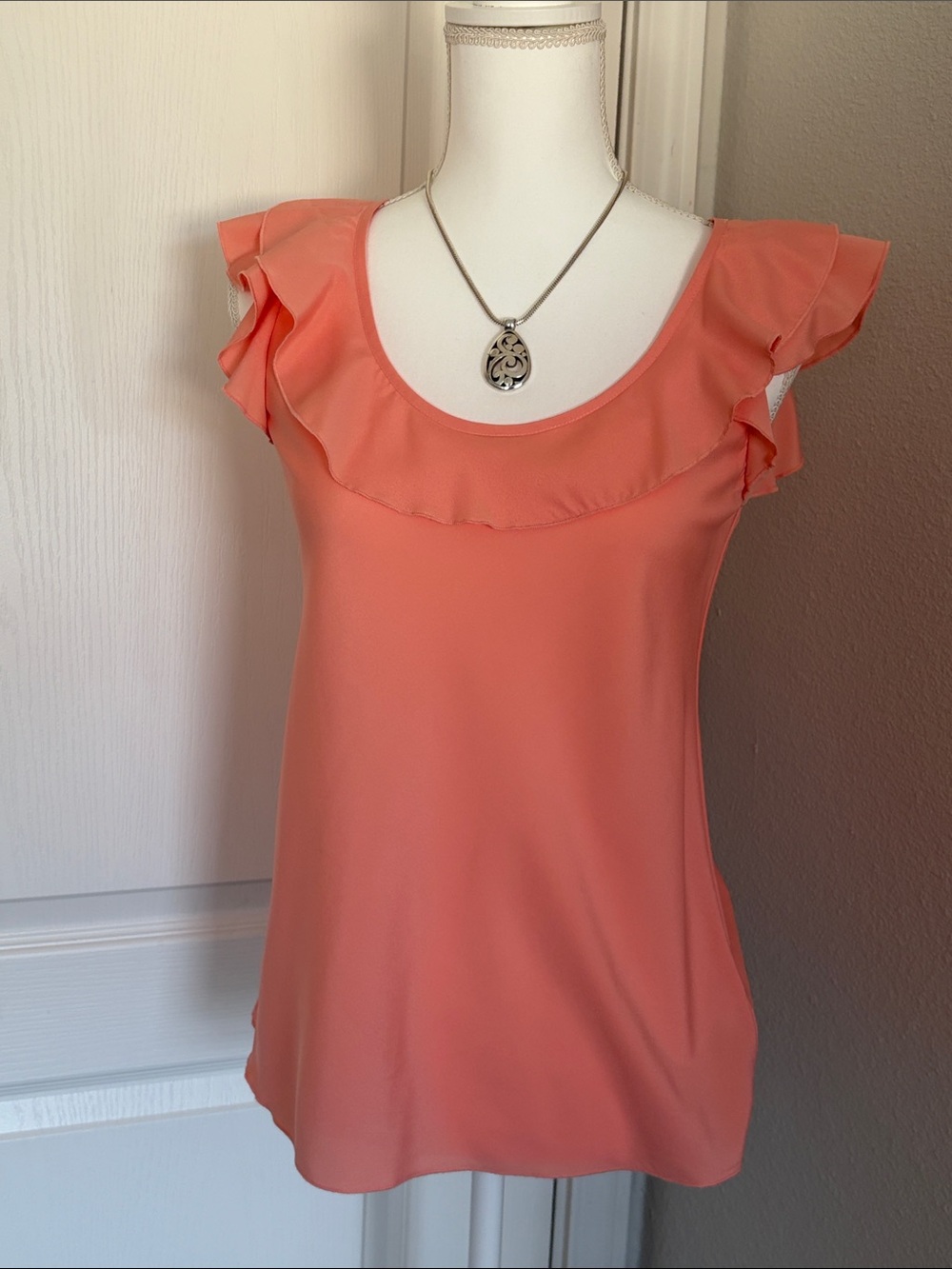 Banana Republic Women’s Coral Ruffle Sleeve Top